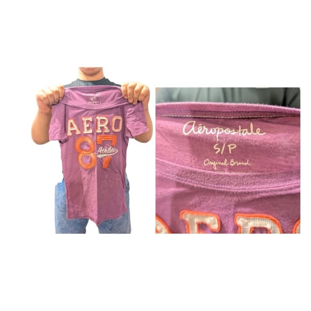 Aeropostale Kids' Purple and Orange Tee